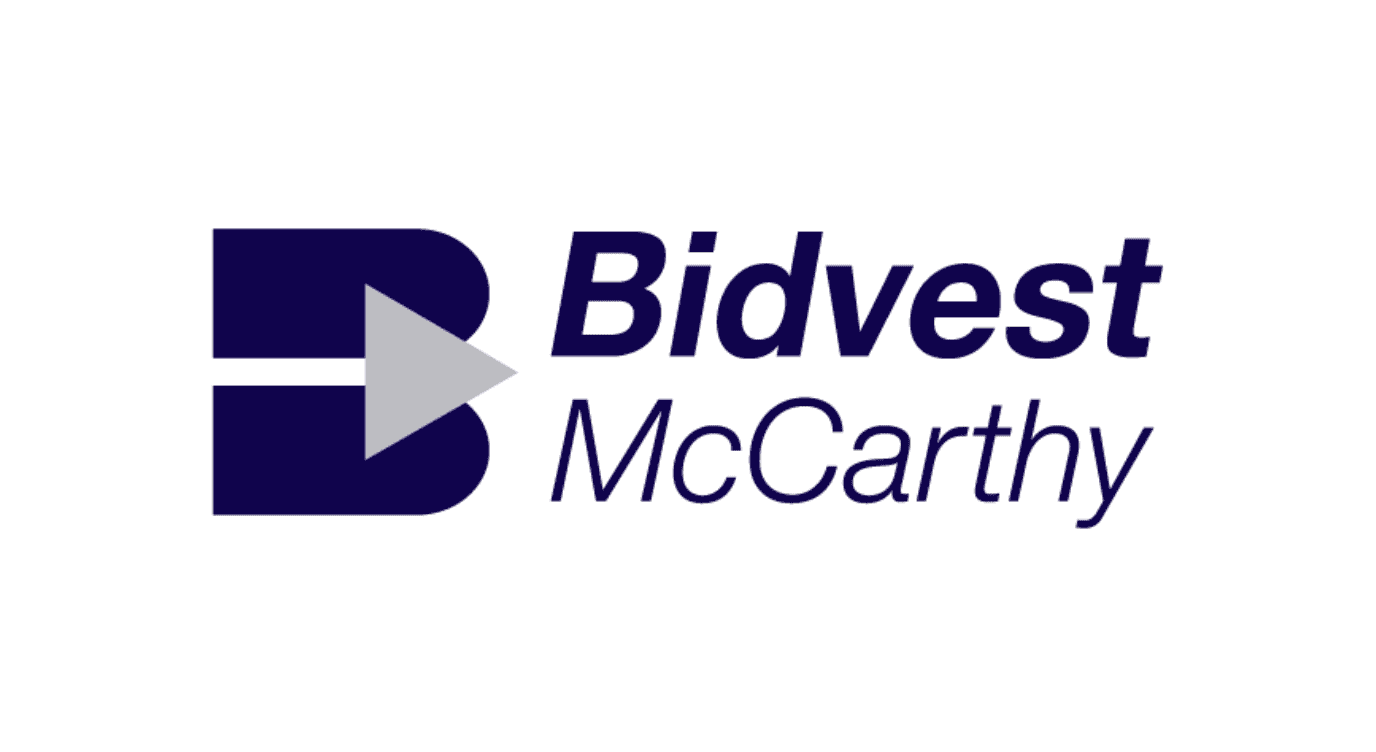 Bidvest McCarthy logo with a play button icon representing reliable automotive and commercial vehicle services.